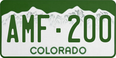 CO license plate AMF200