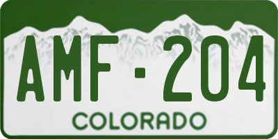 CO license plate AMF204
