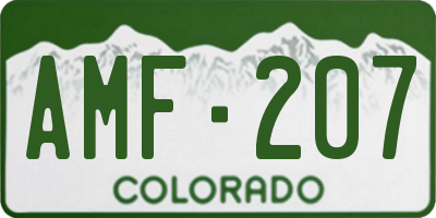 CO license plate AMF207