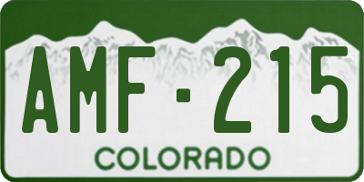 CO license plate AMF215