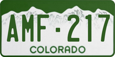 CO license plate AMF217