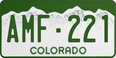 CO license plate AMF221