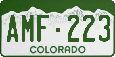 CO license plate AMF223