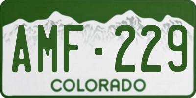 CO license plate AMF229