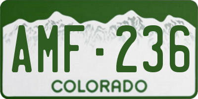 CO license plate AMF236