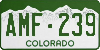 CO license plate AMF239