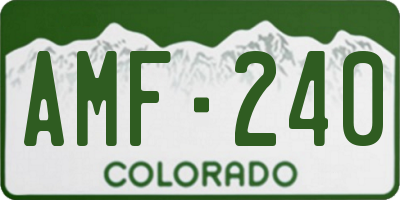 CO license plate AMF240