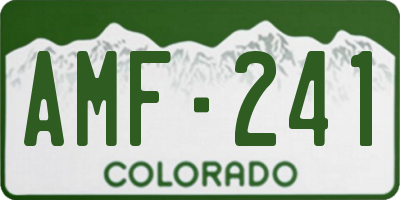 CO license plate AMF241