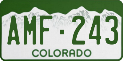 CO license plate AMF243