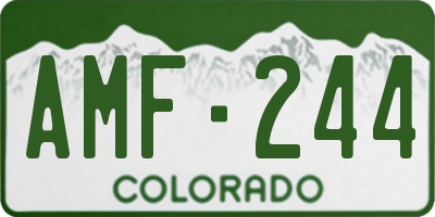 CO license plate AMF244