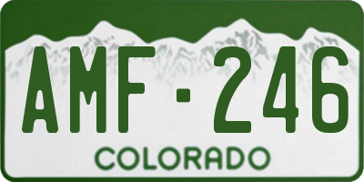 CO license plate AMF246