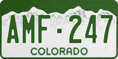CO license plate AMF247