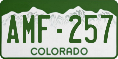 CO license plate AMF257