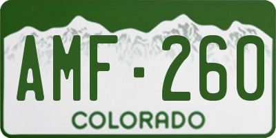 CO license plate AMF260