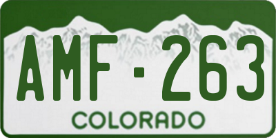 CO license plate AMF263