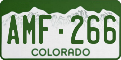 CO license plate AMF266