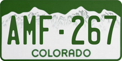 CO license plate AMF267