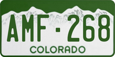 CO license plate AMF268
