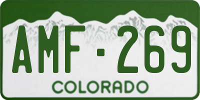 CO license plate AMF269