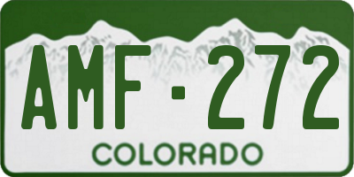 CO license plate AMF272