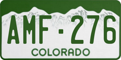 CO license plate AMF276