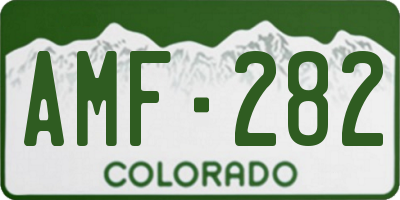 CO license plate AMF282