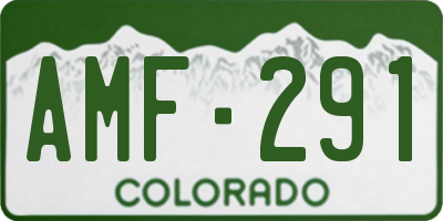CO license plate AMF291