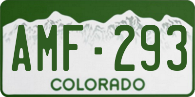CO license plate AMF293