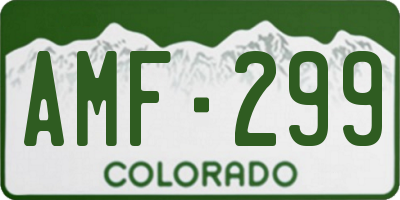 CO license plate AMF299