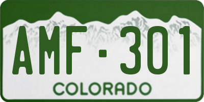 CO license plate AMF301