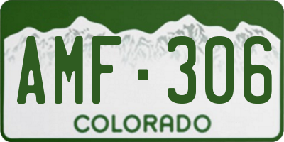 CO license plate AMF306