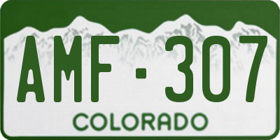 CO license plate AMF307