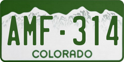 CO license plate AMF314
