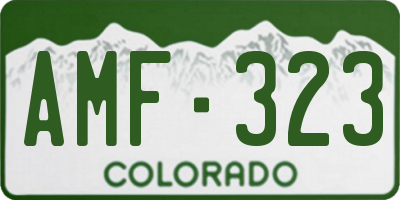 CO license plate AMF323