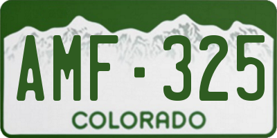 CO license plate AMF325