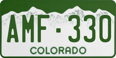 CO license plate AMF330