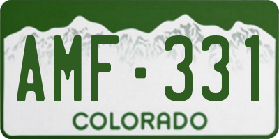 CO license plate AMF331
