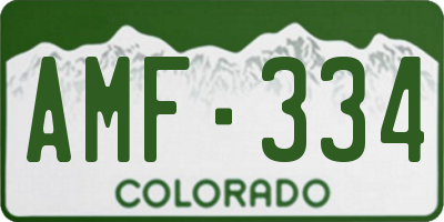 CO license plate AMF334