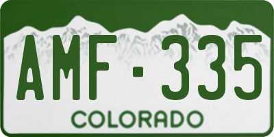 CO license plate AMF335