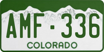 CO license plate AMF336