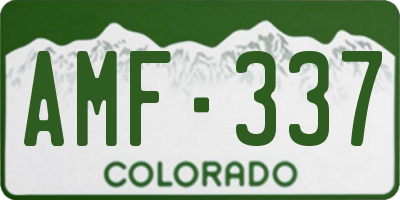 CO license plate AMF337