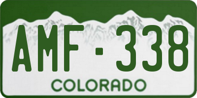CO license plate AMF338