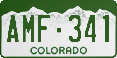 CO license plate AMF341