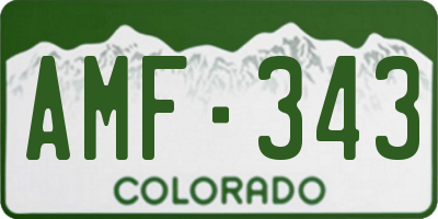 CO license plate AMF343