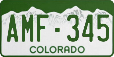 CO license plate AMF345