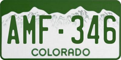 CO license plate AMF346