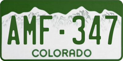 CO license plate AMF347