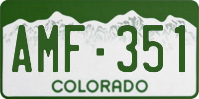 CO license plate AMF351