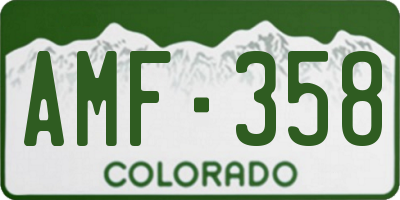 CO license plate AMF358
