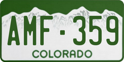 CO license plate AMF359